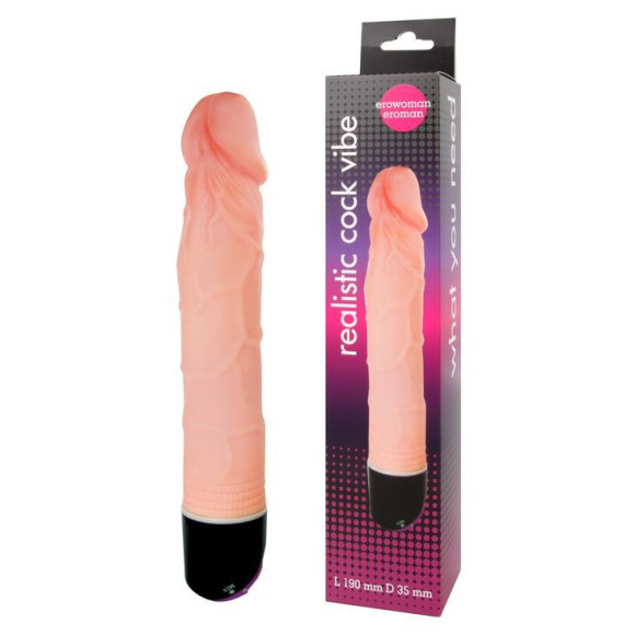 Реалистичный фаллоимитатор с ротацией Realistic Cock Vibe - 23,5 см. Реалистичный фаллоимитатор с ротацией Realistic Cock Vibe - 23,5 см.