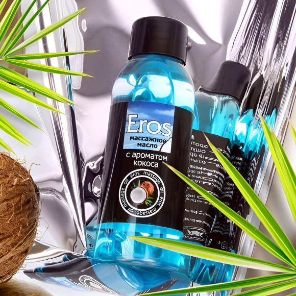 Массажное масло Eros tropic с ароматом кокоса - 50 мл.