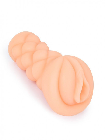 Телесный мастурбатор-вагина с вибропулей и эрекционными кольцами в комплекте