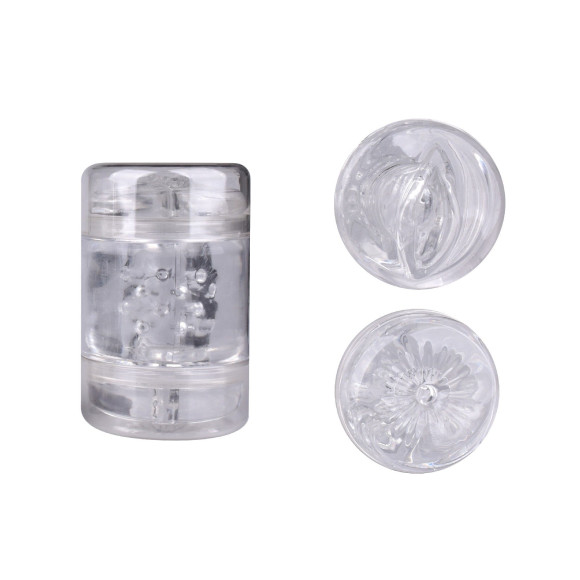 Прозрачный двусторонний мастурбатор Joy Cup - вагина и анус Прозрачный двусторонний мастурбатор Joy Cup - вагина и анус