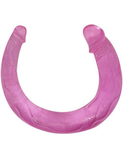 Розовый двусторонний фаллоимитатор из упругого геля - 42 см. Розовый двусторонний фаллоимитатор из упругого геля - 42 см.