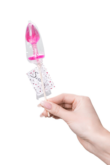 Розовый леденец в форме анальной втулки со вкусом айриш крим - 29 гр. Розовый леденец в форме анальной втулки со вкусом айриш крим - 29 гр.