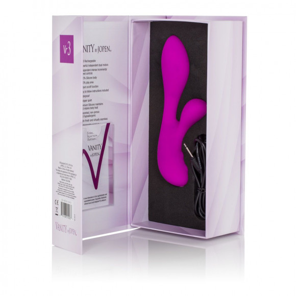 Перезаряжаемый фиолетовый вибромассажер Vr3 - 16,5 см. Перезаряжаемый фиолетовый вибромассажер Vr3 - 16,5 см.