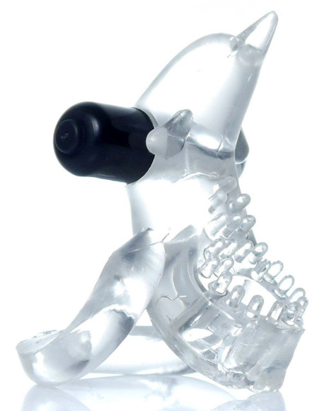 Прозрачное эрекционное виброкольцо с дельфином