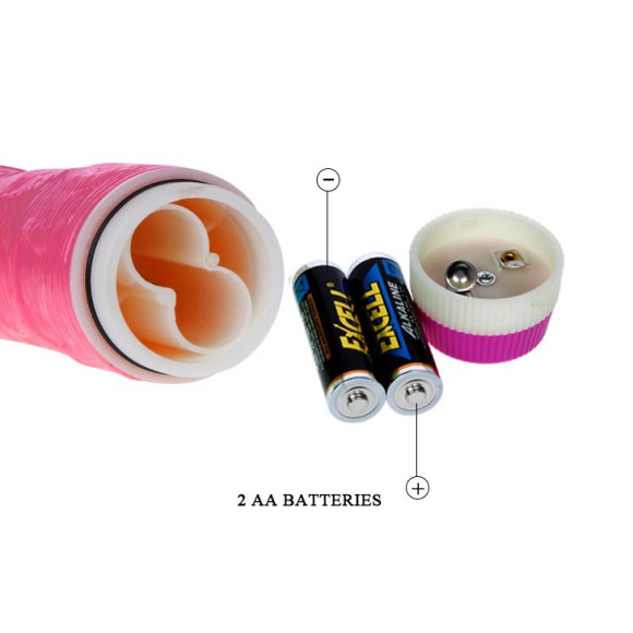 Розовый рельефный вибромассажер Adour Club - 22,5 см. Розовый рельефный вибромассажер Adour Club - 22,5 см.