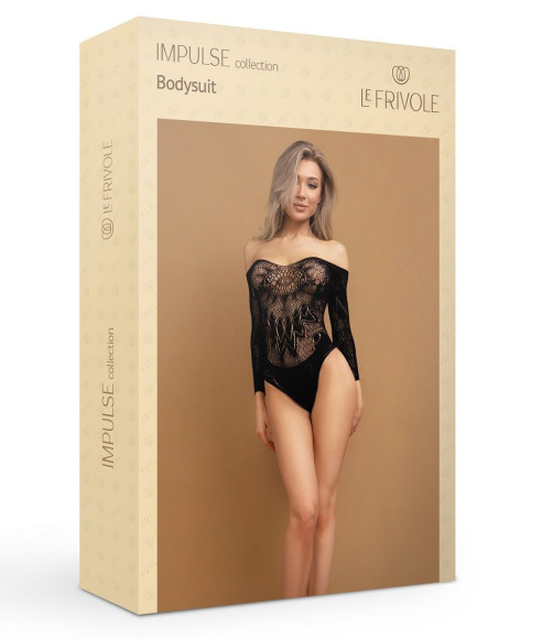 Боди с открытыми плечами и длинным рукавом Боди с открытыми плечами и длинным рукавом