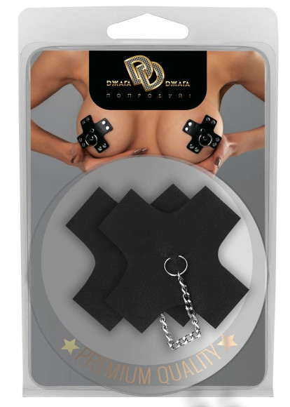 Черные пэстисы-кресты с цепочкой Черные пэстисы-кресты с цепочкой