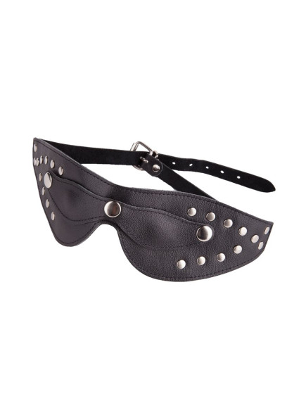 Чёрная кожаная маска с велюровой подкладкой Чёрная кожаная маска с велюровой подкладкой