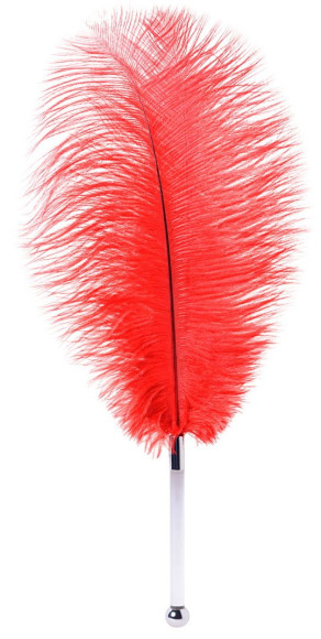 Красное страусиное пёрышко - 40 см. Красное страусиное пёрышко - 40 см.