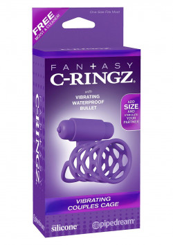 Фиолетовая насадка с подхватом мошонки и вибропулей Фиолетовая насадка с подхватом мошонки и вибропулей