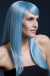 Голубой парик с чёлкой на бок