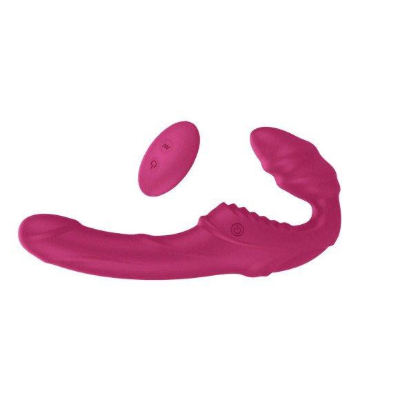 Бордовый безремневой вибрострапон с пультом ДУ Artemis - 22 см. Бордовый безремневой вибрострапон с пультом ДУ Artemis - 22 см.