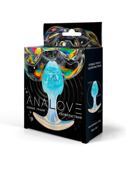 Голубоватая анальная пробка - 8,2 см.