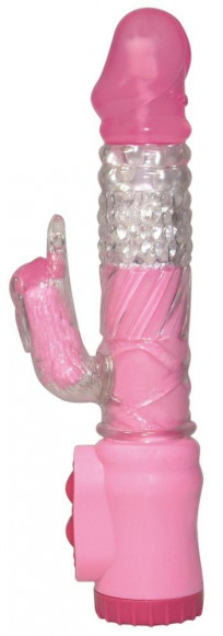 Розовый вибратор Vibrating Rabbit с клиторальным зайчиком - 22 см. Розовый вибратор Vibrating Rabbit с клиторальным зайчиком - 22 см.