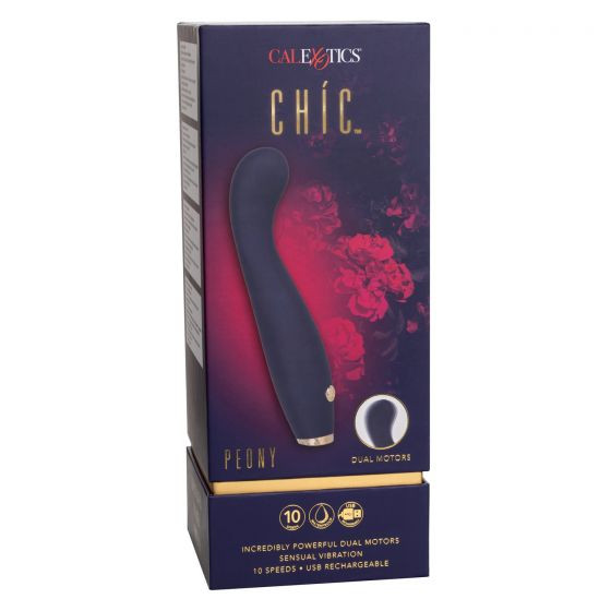 Синий вибромассажер Chic Peony - 19,7 см. Синий вибромассажер Chic Peony - 19,7 см.
