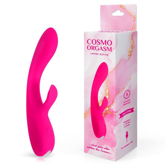 Розовый вибратор с клиторальным отростком - 17,5 см. Розовый вибратор с клиторальным отростком - 17,5 см.