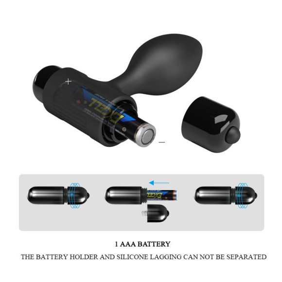 Черная анальная пробка с мощной вибрацией Vibra - 8,6 см. Черная анальная пробка с мощной вибрацией Vibra - 8,6 см.
