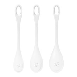 Набор из 3 белых вагинальных шариков Yoni Power 1 Набор из 3 белых вагинальных шариков Yoni Power 1