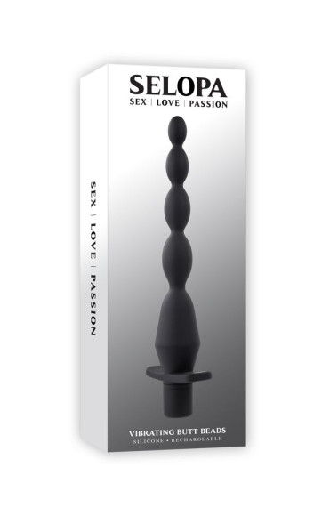 Черная анальная елочка с вибрацией Vibrating Butt Beads - 22 см. Черная анальная елочка с вибрацией Vibrating Butt Beads - 22 см.