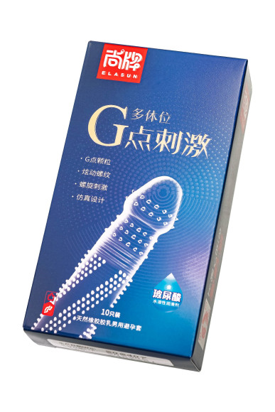 Ультратонкие презервативы Elasun G-spot stimulation с ребрами и точками - 10 шт. Ультратонкие презервативы Elasun G-spot stimulation с ребрами и точками - 10 шт.