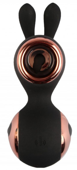 Черный вибростимулятор с ушками Черный вибростимулятор с ушками