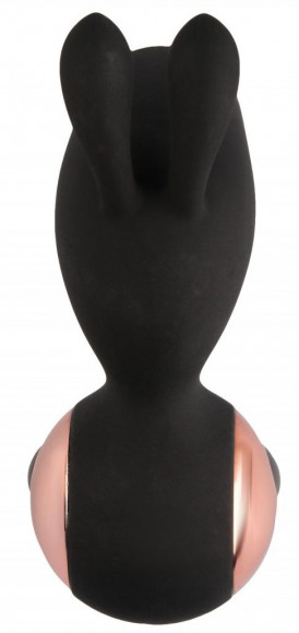 Черный вибростимулятор с ушками Черный вибростимулятор с ушками