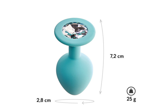 Аквамариновая анальная пробка с прозрачным кристаллом Gamma S - 7,2 см. Аквамариновая анальная пробка с прозрачным кристаллом Gamma S - 7,2 см.