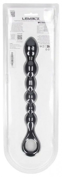 Черная силиконовая цепочка Beaded Snake Silicone Anal Probe with Loop - 26 см.