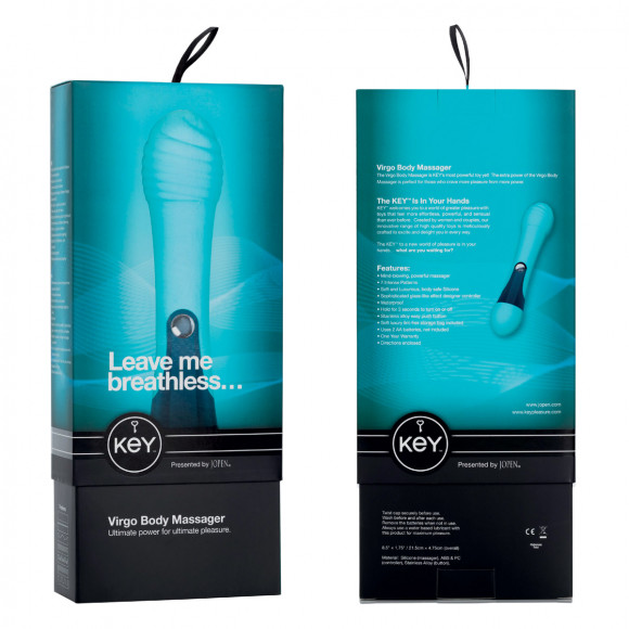 Бирюзовый рельефный вибратор VIRGO