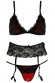 Изысканный комплект 3 PC STRAPPY LACE GARTER SET WITH CROTCH Изысканный комплект 3 PC STRAPPY LACE GARTER SET WITH CROTCH