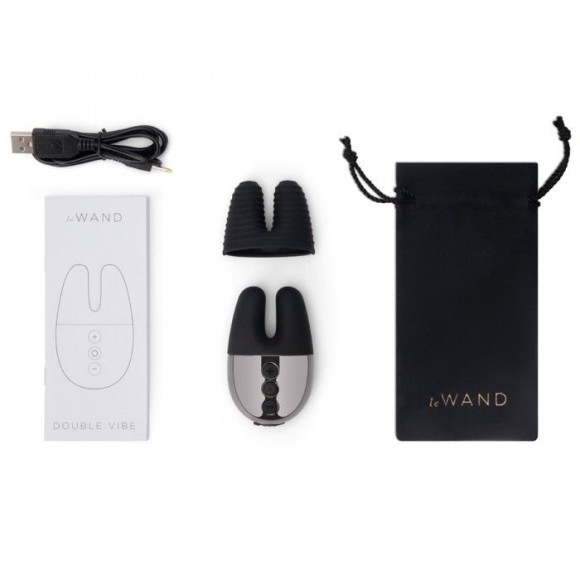 Черный вибратор с ушками Le Wand Double Vibe Черный вибратор с ушками Le Wand Double Vibe