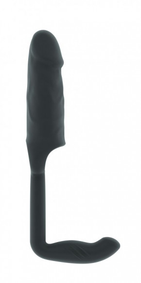 Серая насадка с анальной вставкой Stretchy Penis Exten and Plug No.38 Серая насадка с анальной вставкой Stretchy Penis Exten and Plug No.38