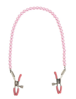 Зажимы на соски с розовыми бусами Зажимы на соски с розовыми бусами