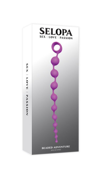 Лиловая анальная цепочка Beaded Adventure - 35,5 см. Лиловая анальная цепочка Beaded Adventure - 35,5 см.