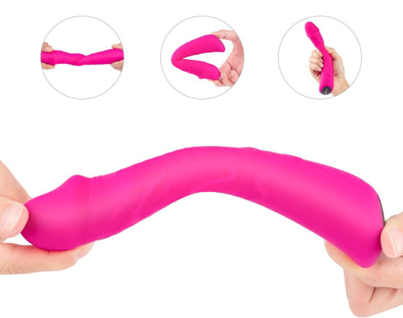Ярко-розовый гибкий вибратор-реалистик - 21,3 см. Ярко-розовый гибкий вибратор-реалистик - 21,3 см.