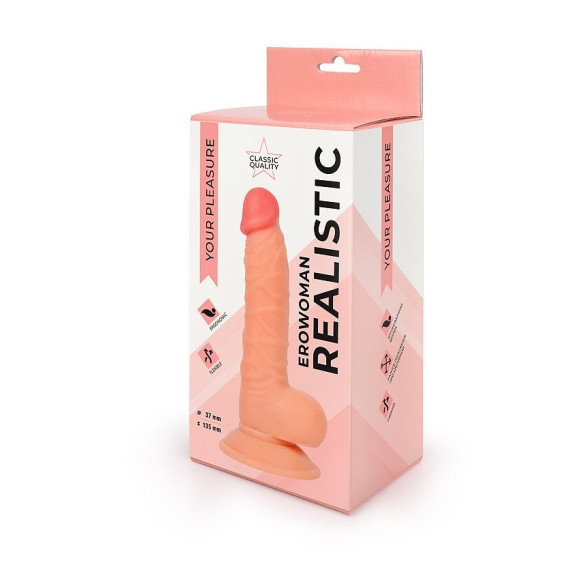 Телесный фаллоимитатор Erowoman - 19,5 см. Телесный фаллоимитатор Erowoman - 19,5 см.