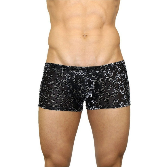 Мужские трусы-боксеры с леопардовым принтом под велюр Мужские трусы-боксеры с леопардовым принтом под велюр