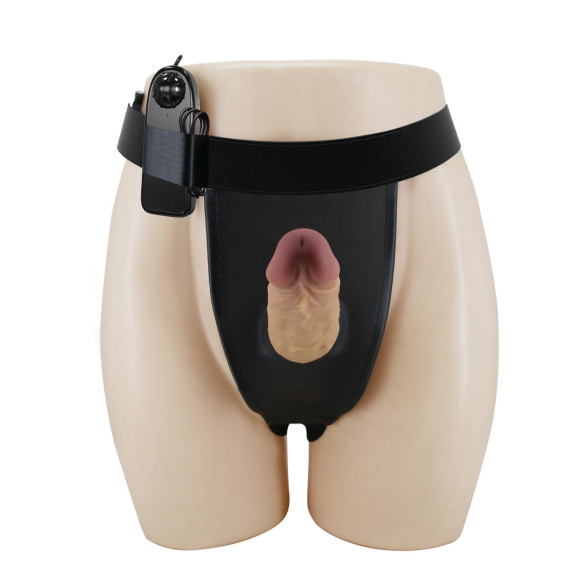 Полый вибрострапон на регулируемых трусиках Draven - 17,5 см. Полый вибрострапон на регулируемых трусиках Draven - 17,5 см.