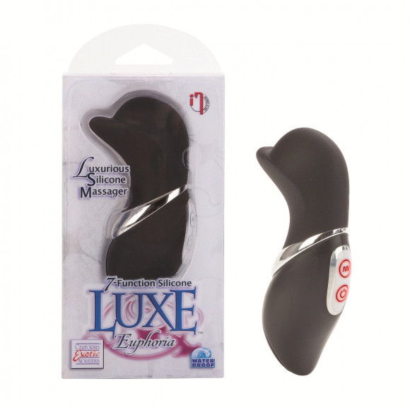Чёрный клиторальный стимулятор 7-Function Silicone Luxe Euphoria Massagers Чёрный клиторальный стимулятор 7-Function Silicone Luxe Euphoria Massagers