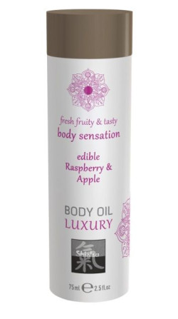 Съедобное массажное масло с ароматом малины и яблока - 75 мл. Съедобное массажное масло с ароматом малины и яблока - 75 мл.