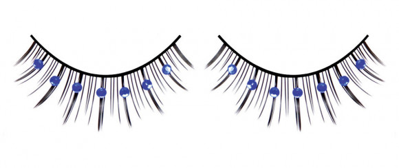 Чёрно-синие ресницы со стразиками Чёрно-синие ресницы со стразиками