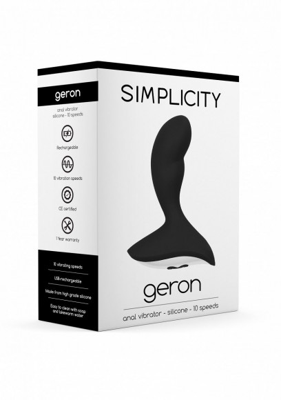 Чёрный анальный вибростимулятор Geron Anal Vibrator Чёрный анальный вибростимулятор Geron Anal Vibrator