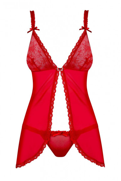 Укороченный беби-долл Romansia с брошью на лифе