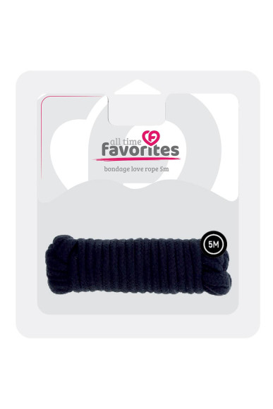 Чёрная веревка для связывания Love Rope - 5 м.