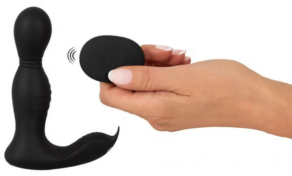 Черная анальная пробка с вибрацией, вращением и пультом ДУ RC Butt Plug with 2 Functions Черная анальная пробка с вибрацией, вращением и пультом ДУ RC Butt Plug with 2 Functions