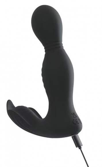 Черная анальная пробка с вибрацией, вращением и пультом ДУ RC Butt Plug with 2 Functions Черная анальная пробка с вибрацией, вращением и пультом ДУ RC Butt Plug with 2 Functions