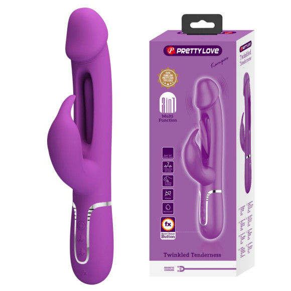 Фиолетовый вибратор-кролик с функцией фингеринга Kampas - 23,2 см. Фиолетовый вибратор-кролик с функцией фингеринга Kampas - 23,2 см.