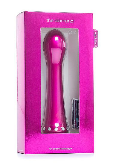 Вибратор с кристаллами The Diamond Pink - 16,5 см. Вибратор с кристаллами The Diamond Pink - 16,5 см.