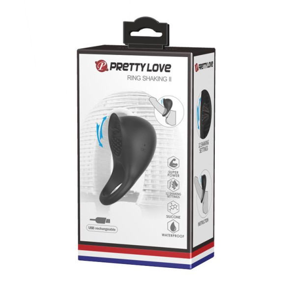 Черное эрекционное кольцо Ring Shaking II Черное эрекционное кольцо Ring Shaking II