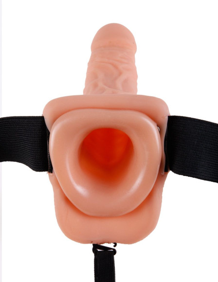 Полый страпон с креплением Vibrating Hollow Strap-On with Balls - 18,9 см. Полый страпон с креплением Vibrating Hollow Strap-On with Balls - 18,9 см.